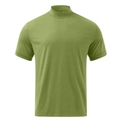 Men’s Mock Turtleneck Short Sleeve Solid Color T-Shirts Basic Slim Fit Tees
