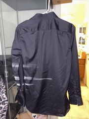 Marc Anthony Slim Fit Button Up Dark Blue Grey Dress Shirt Men’s Size Medium