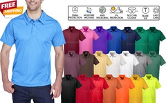 Mens Moisture Wicking Polo Shirt Snag & UV Sun Protection Antimicrobial XS-4XL