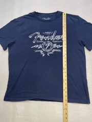 Fender Graphic Tee Large Navy Blue Lucky Brand Guitar Logo T-Shirt