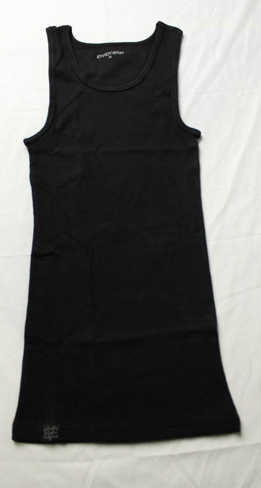Ekkovision Men’s Solid Cotton Blend Ribbed OG Beater Top ZG3 Black Medium NWT