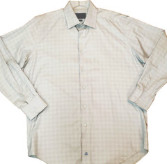 David Donahue Mens Trim Fit Micro-Houndstooth Check Dress Shirt in 17 34/35 EUC
