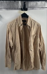 Ermenegildo Zegna Mens Multicolor Plaid Long Sleeve Button-Up Shirt Size Small