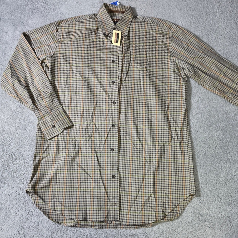 Robert Talbott Mens Medium Button Down Shirt Multicolor Check Cotton B261-21