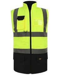 HIGH VISIBILITY TWO-TONE PADDED REVERSIBLE BODY WARMER