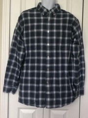 DANIEL CREMIEUX EUC Button-Down Blue Green White Gold Plaid Cotton XL