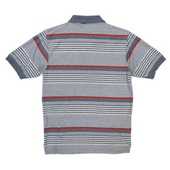 Silver Stone Collection Polo Mens M Blue Excellent Striped Short Sleeve