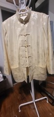 Unbranded Dragon Pattern Mandarin Collar Tai Chi Frog Button LS Shirt XL
