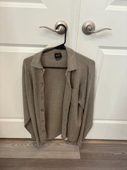 Neiman Marcus beige button shirt
