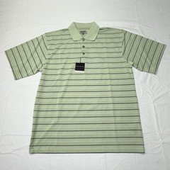 NWT Pebble Beach Performance Golf Polo Shirt Green S/S Men’s Size M Stripes