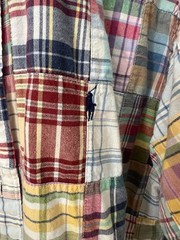 Polo Ralph Lauren Golf Tilden Patchwork Madras Shirt Size S Small EUC