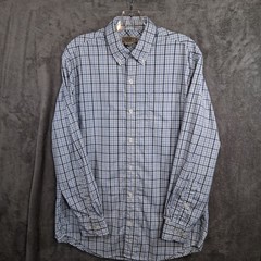 DuluthFlex KPI Long Sleeve Button Down Shirt Mens Size Medium White Blue Plaid