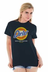 Christ Wash Away Sins Christian Religion Womens or Mens Crewneck T Shirt Tee
