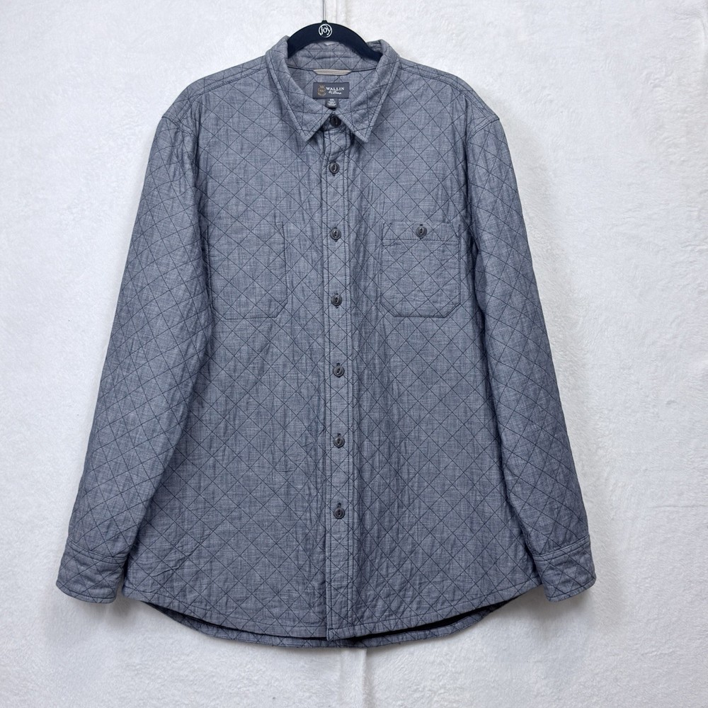 Felony Jacket Wallin Bros Blue Wool Blend Cotton Lined Quilted Men’s Size XXL