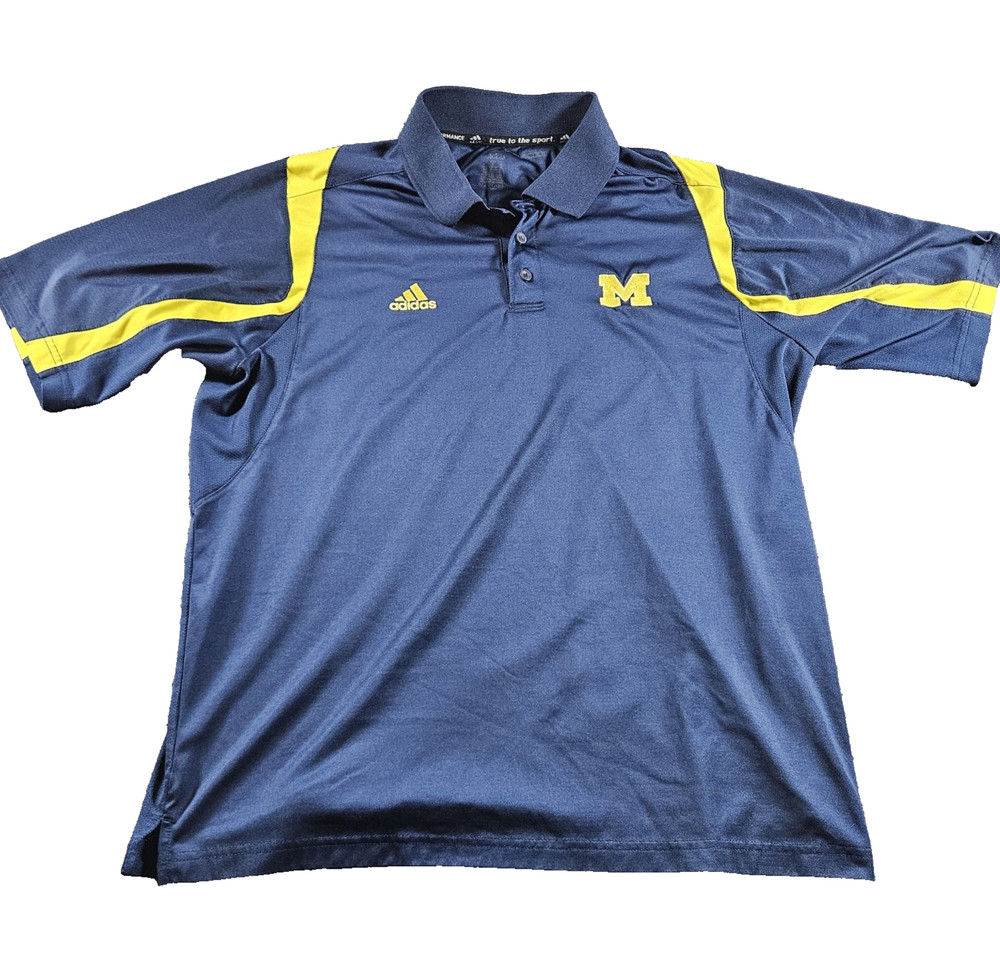 Adidas Climacool Team Performance Polo Shirt University Michigan Wolverines Sz M
