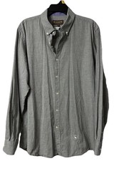 El Ganso Mens Long Sleeve Gray Button Front Italian Fabric Shirt Size 44 EUC