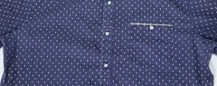 Craft + Flow Voyage Palm Trees Pattern Button Down Collared Navy Shirt Men’s XL