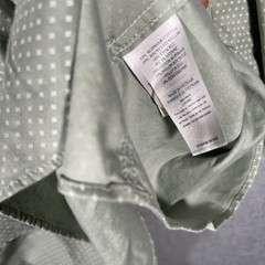 Faherty Button Down Short SS Mens L Green Geometric Comfort Hidden Button Down