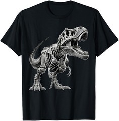 T-Rex Skeleton Dinosaur Graphic Tee for Paleontology Enthusiasts