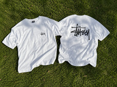 Stussy Basic Logo White Short Sleeve T-Shirt Casual Streetwear Tee Unisex