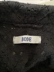 Bode Black Tile Lace Button Up Cotton Blend Shirt Small Medium
