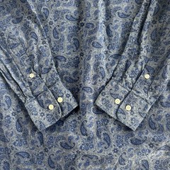 Gitman Bros Blue Paisley Button Down Shirt USA Cotton Men’s Medium Made USA