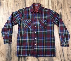 Vintage 90s Quilt Lined Plaid Tarleton Flannel Shirt Jacket Pockets Mens Medium
