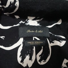 Porter and Ash Shirt Mens L Black Floral Camp Kinetic Stretch Button Up 0713