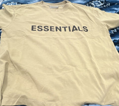 Essentials Men’s S Beige & Black Cotton Short Sleeve T-Shirts Lot Solid Floral