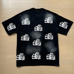 Authentic* Hellstar Cartoon Logo Glitter Logo T-shirt Black