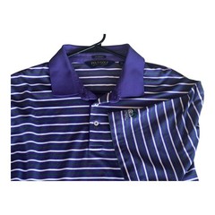 Polo Golf Ralph Lauren Polo Shirt Mens XL Purple Striped Colonial Logo