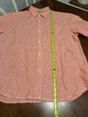 Tommy Bahama 100% Linen Shirt Mens XL Short Sleeve Coral button up Resort Beach