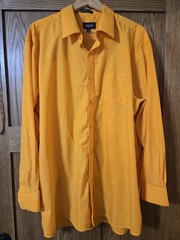 OMEGA Y2K Italy Men’s 3XL Orange Cotton Blend Button-Up Long Sleeve Dress Shirt