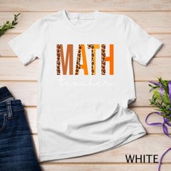 Math Teacher leopard Squad Cute Fall Autumn Thanksgiving Unisex T-shirt