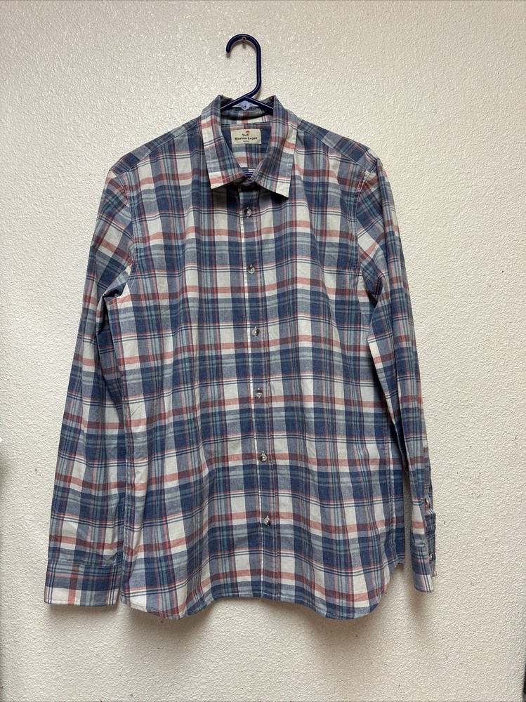 Marine Layer Button-Down Shirt Men’s Muticolor Plaid & Check Casual Sz Large