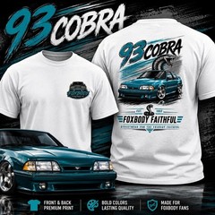 1993 Cobra Mustang Foxbody Streetwear T-Shirt, Teal Cobra Graphic Tee