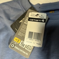 Carhartt Men’s FLAME Resistant Force Cotton Long Sleeve T-Shirt XL, NEW Blue