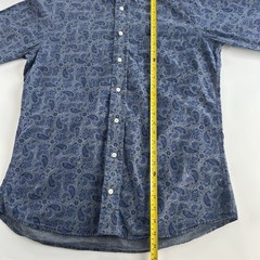 Gitman Bros Blue Paisley Button Down Shirt USA Cotton Men’s Medium Made USA