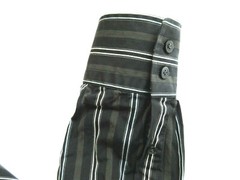 Express Design Studio Mens Black Striped XL 17-171/2 Shirt Long Sleeves
