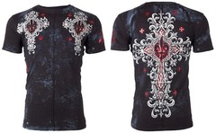 XTREME COUTURE by AFFLICTION Black LOST SQUADRON Short Sleeve Slim Fit T-shirt