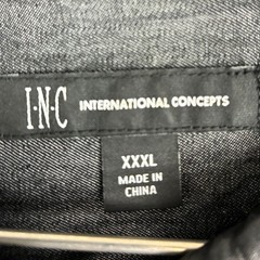 INC International Concepts Mens XXXL Gray Hooded Button Down Faux Leather Trim