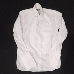 Suitsupply Tuxedo Dress Shirt Mens 41-16 White Pleated Bib French Cuff Cotton