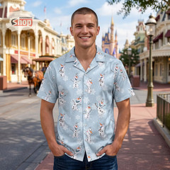 Olaf Hawaiian Shirt, Frozen Disney Snowman Button Up