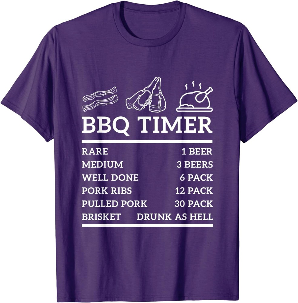 Funny Grill Saying BBQ Timer Bbq Beer Grill Dad T-Shirt