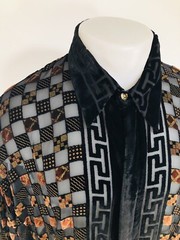 CETA ITALIANA Patchwork Chiffon SILK BLEND BAROQUE / ART DECO – XL Shirt