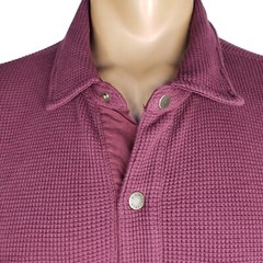 L.L. Bean Waffle Knit Work Shirt Large Snap Front Pockets Thermal Shacket
