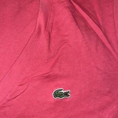 Two Lacoste Izod V-Neck T-shirts Gray Pink and Pink Short Sleeve Sz (40) Is Med