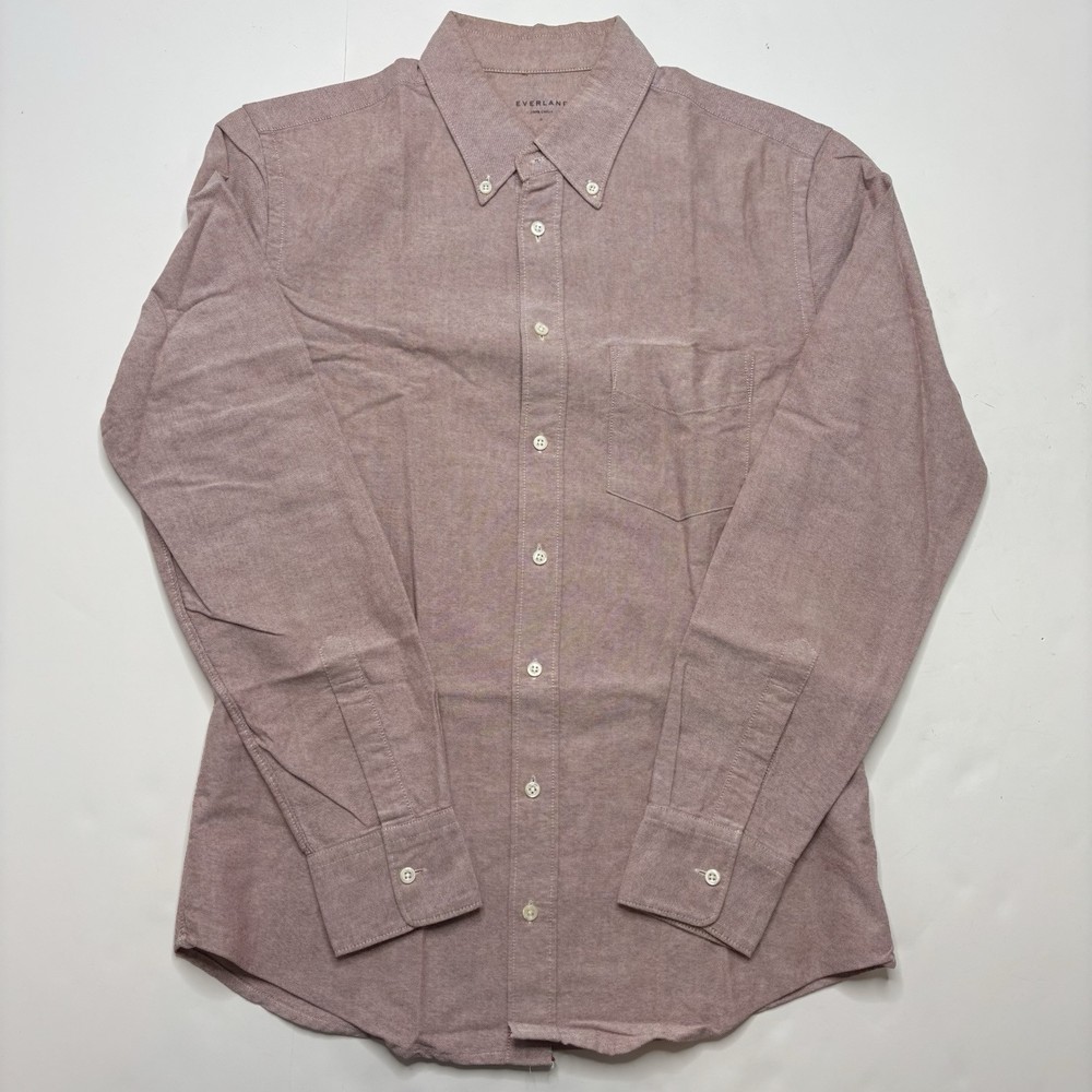 Everlane Cotton Long Sleeve Button Down Shirt Size Small Heather Red