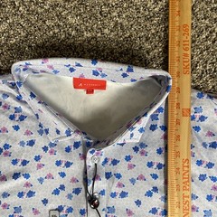 Redvanly Polo Shirt Mens 2XL White Blue Lavender Golf Performance Stretch Leone