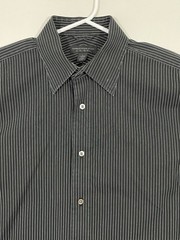 Express Design Studio Button Up Black Striped Dress Shirt Size L Classic Fit